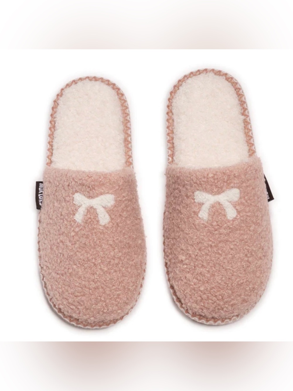 Muk Luks Pink Bow Cozy Slip-On Slippers L ( 9-10)